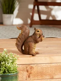 Charming Nibbling Squirrel Garden Statue - Perfect Outdoor Decor and Wildlife Ornament