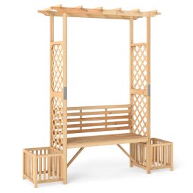 Patio Garden Bench Arbor ArchOutdoor Wood Decorative Seating