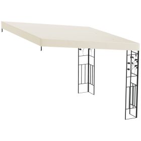 Outsunny 10' x 10' Outdoor Pergola Canopy, Metal Patio Canopy with Drainage Holes for Backyard, Garden, Cream White