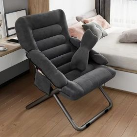 Folding Floor Sofa Chair with Adjustable Backrest 3 Reclining Positions Comfortable Lazy Lounge Chair for Dorm Bedroom Living Room Patio Garden S