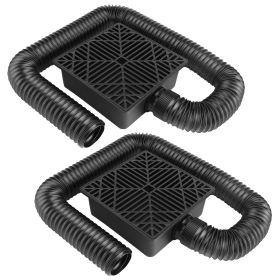 2Pcs Gutter Downspout Extension Low Profile No Deep Digging Catch Basin Downspout Extender with 4.9FT Flexible Extendable Hose For House Foundati