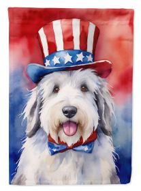 Old English Sheepdog Patriotic American Garden Flag Mailbox Flag Decorative Yard Flag Banner Outside Patio Artwork Yard Flower Beds, Garden Size
