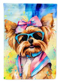 Yorkshire Terrier Hippie Dawg Garden Flag Mailbox Flag Decorative Yard Flag Banner Outside Patio Artwork Yard Flower Beds, Garden Size, Multicolo