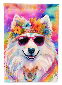 Samoyed Hippie Dawg Garden Flag Mailbox Flag Decorative Yard Flag Banner Outside Patio Artwork Yard Flower Beds, Garden Size, Multicolor
