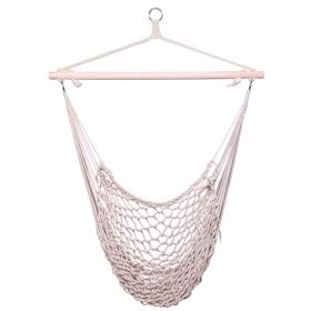 Sling Chair Sling Pendulum Chair Hammock Mesh Air/Sky Chair Deluxe Cotton Rope Sling with Trim for Bedroom Beach Patio Deck Porch Garden Indoor/O