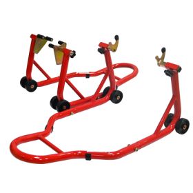 Motorcycle Stand Lift 440lbs Front Rear Combo Stand Lift Stand Front Wheel Fork Stand Rear U K Fork Swingarm Spool Stand Compatible With Most   M (Color: Red)