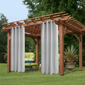 Greyish White Grommets On Top And Bottom, Privacy Curtain Panel For Patio Porch Gazebo Cabana - 50 In. W X 120 In. L (Option: 50inx120in)