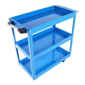 Tool Cart On Wheels, 3 Tier Rolling Mechanic Tool Cart, Heavy Duty Steel Utility Cart W Lockable Whe (Color: Blue)