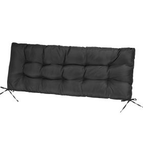 Bench Seat Cushion For Indoor Outdoor Furniture Non Slip Long Chair Cushion with Ties Strap Waterproof Swing Cushion 51.18x19.68IN For Garden Pat (Type: Waterproof_8_Black)
