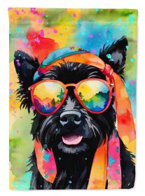 Scottish Terrier Hippie Dawg Garden Flag Mailbox Flag Decorative Yard Flag Banner Outside Patio Artwork Yard Flower Beds, Garden Size, Multicolor (Default: Default)