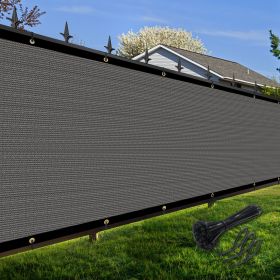 Artpuch Privacy Fence Screen Dark Grey Customized Outdoor Mesh Panels for Backyard, Balcony,Patio,Construction Site with Zip Ties (Color: Dark Grey, size: 8x21 ft)