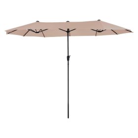 13 ft. Market No Weights Patio Umbrella 2-Side (Color: Beige)