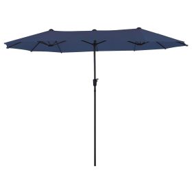 13 ft. Market No Weights Patio Umbrella 2-Side (Color: Blue)